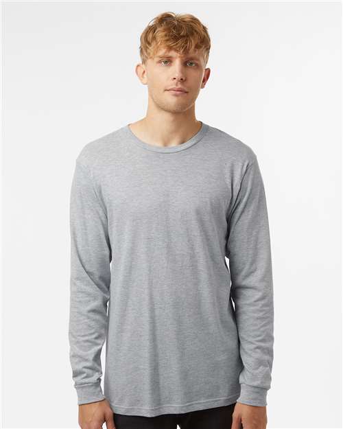 Heather Grey Fine Jersey Long Sleeve T-Shirt - 202LS