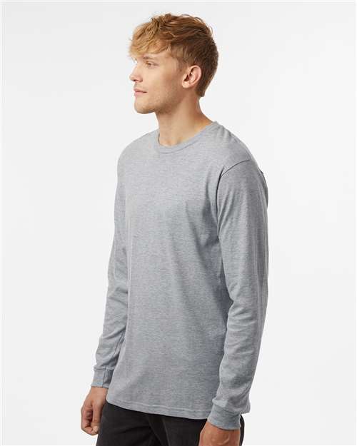 Heather Grey Fine Jersey Long Sleeve T-Shirt - 202LS