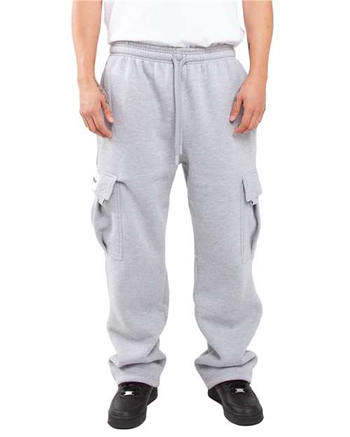 Heather Grey Fleece Cargo Pants - SHFCP