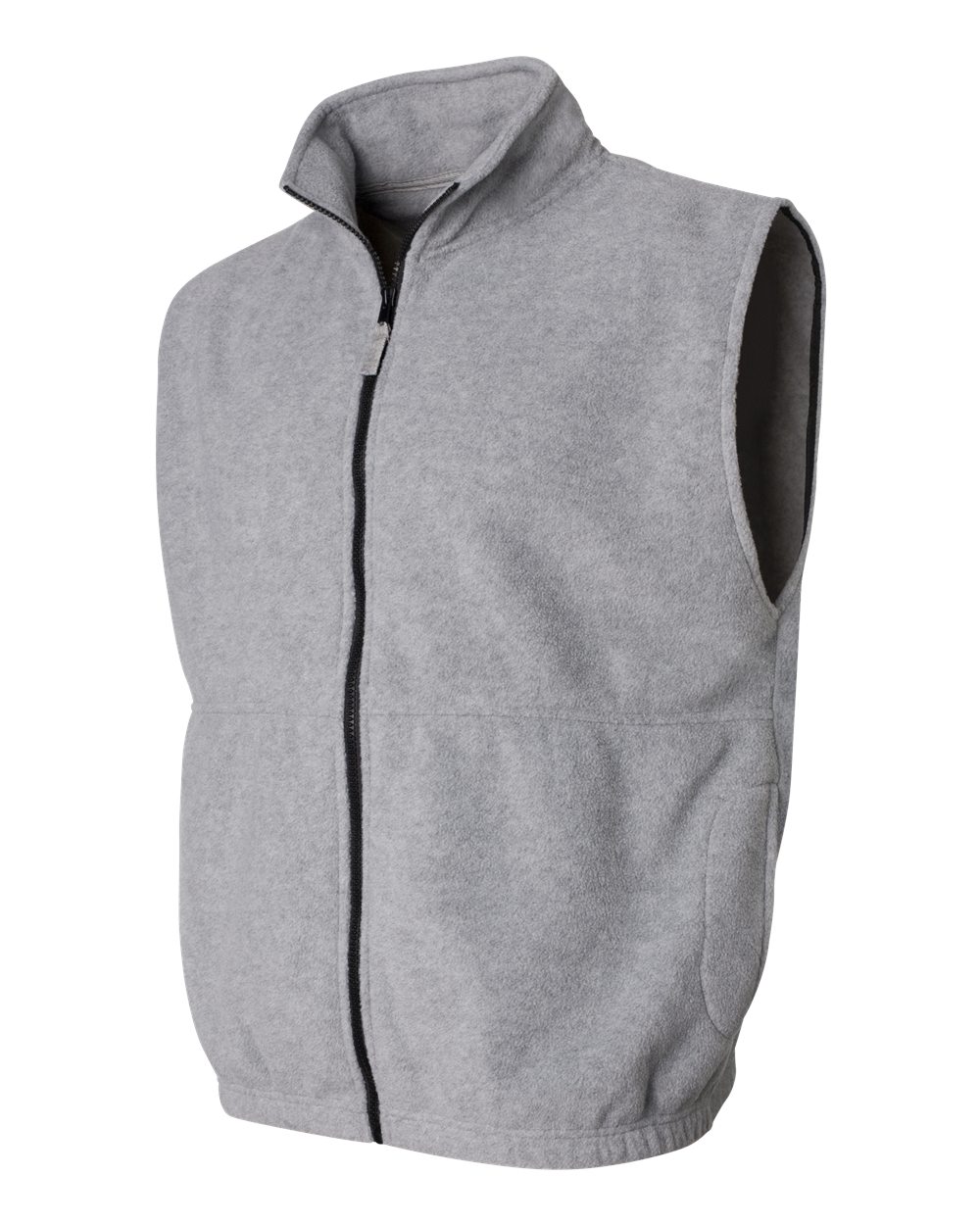Heather Grey Fleece Full-Zip Vest - 3010