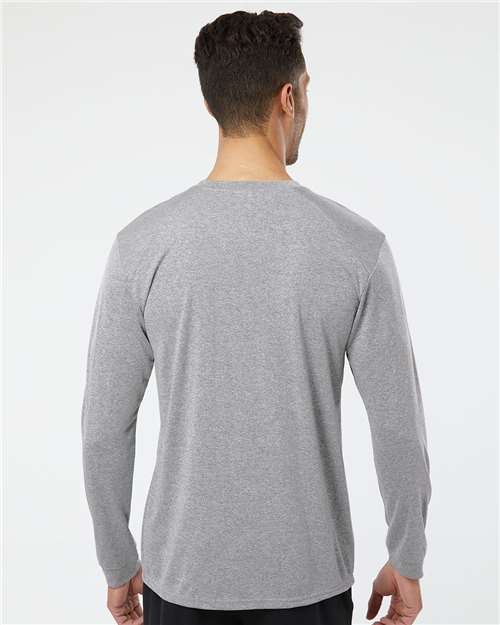 Heather Grey Long Islander Performance Long Sleeve T-Shirt - 210