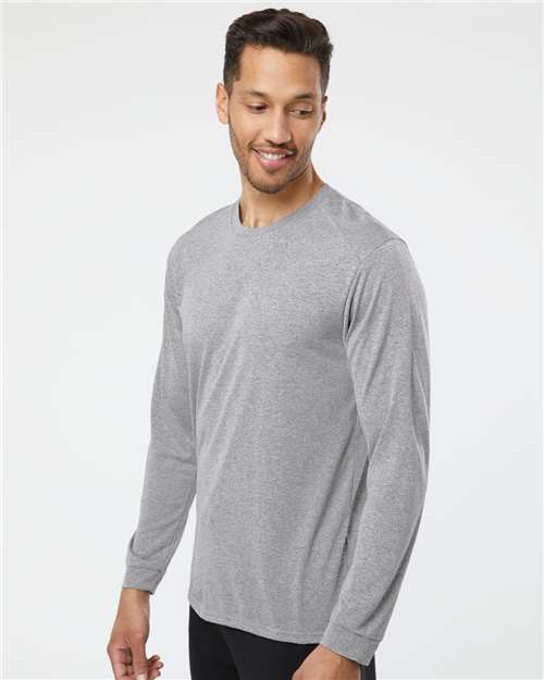 Heather Grey Long Islander Performance Long Sleeve T-Shirt - 210
