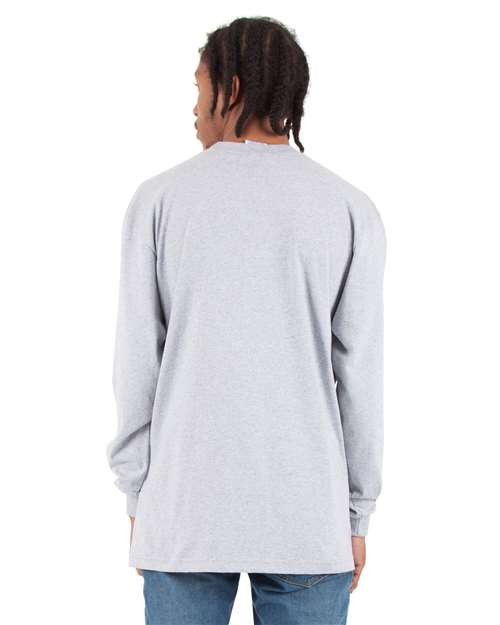 Heather Grey Max Heavyweight Long Sleeve T-Shirt - SHMHLS