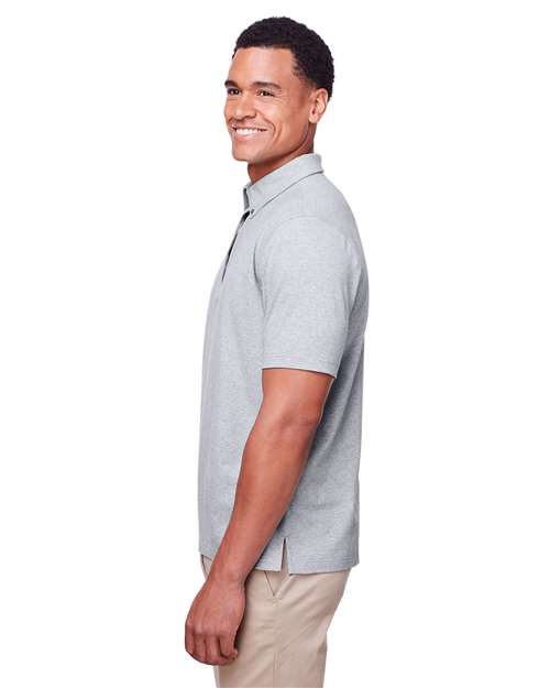 Heather Grey Men&#39;s Lakeshore Stretch Cotton Performance Polo - UC105
