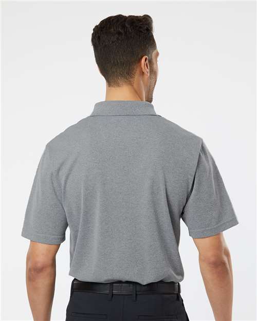 Heather Grey Saratoga Performance Mini Mesh Polo - 100