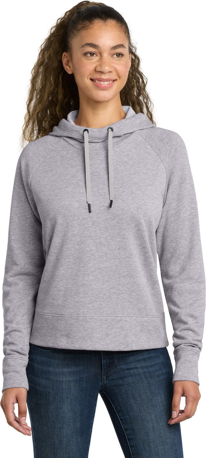 Heather Grey Sport-Tek Women's Lightweight French Terry Pullover Hoodie. LST272
