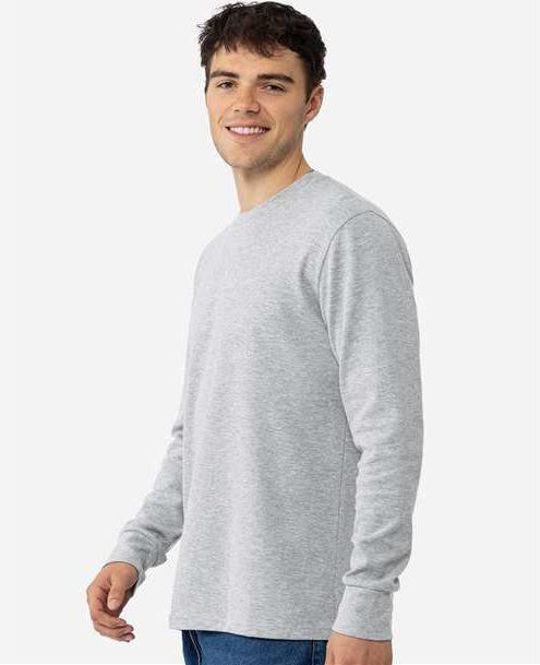 Heather Grey Unisex Ideal Thermal Long Sleeve T-Shirt - 8211