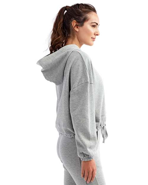 Heather Grey Women&#39;s Cropped Maria Hoodie - TD085