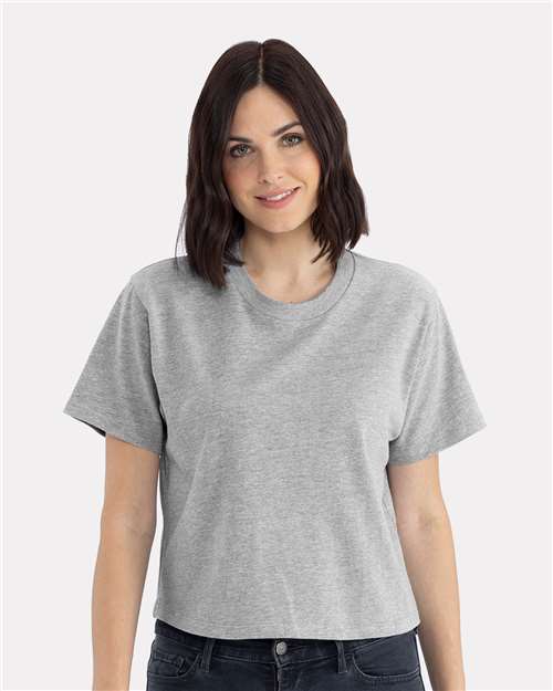 Heather Grey Women&#39;s Heavyweight Boxy T-Shirt - 7610