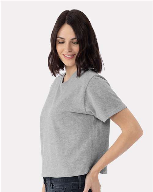 Heather Grey Women&#39;s Heavyweight Boxy T-Shirt - 7610