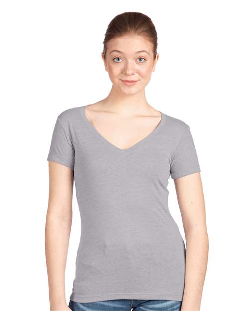 Heather Grey Women&#39;s Ideal V-Neck T-Shirt - 1540