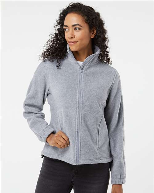 Heather Grey Women&#39;s Polar Fleece Full-Zip Jacket - 5062