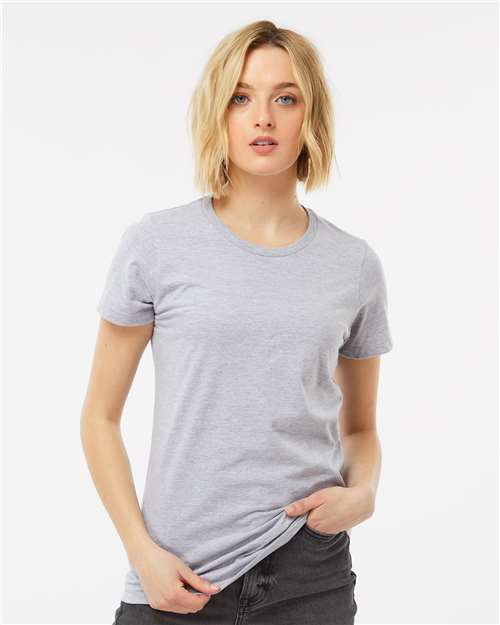 Heather Grey Women&#39;s Premium Cotton T-Shirt - 516