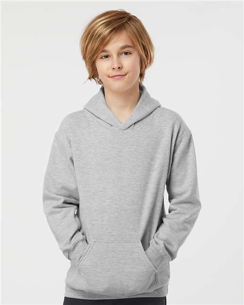 Heather Grey Youth Hooded Sweatshirt - 320Y
