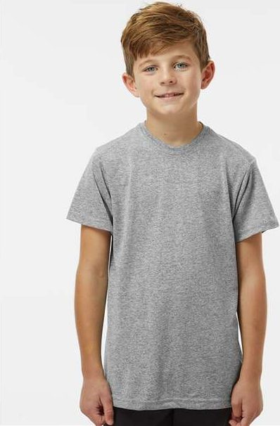 Heather Grey Youth Islander Performance T-Shirt - 208Y