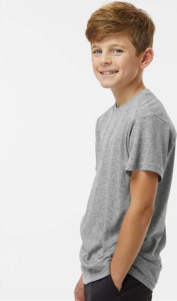 Heather Grey Youth Islander Performance T-Shirt - 208Y
