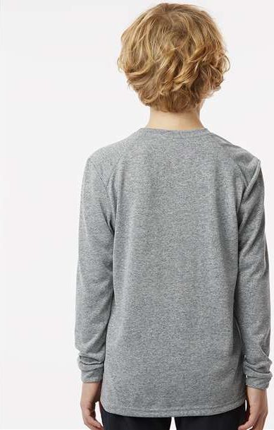 Heather Grey Youth Long Islander Performance Long Sleeve T-Shirt - 218Y