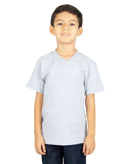 Heather Grey Youth V-Neck T-Shirt - SHVEEY