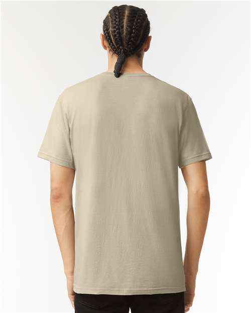 Heather Khaki CVC V-Neck Tee - 2006CVC