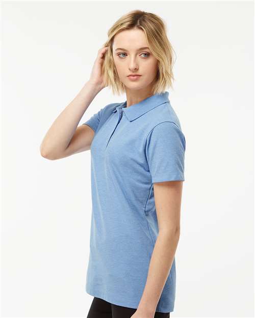 Heather Light Blue Women&#39;s 50/50 Sport Pique Polo - 401