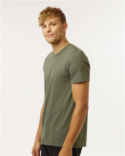 Heather Military Green Combed CVC T-Shirt - 602CVC