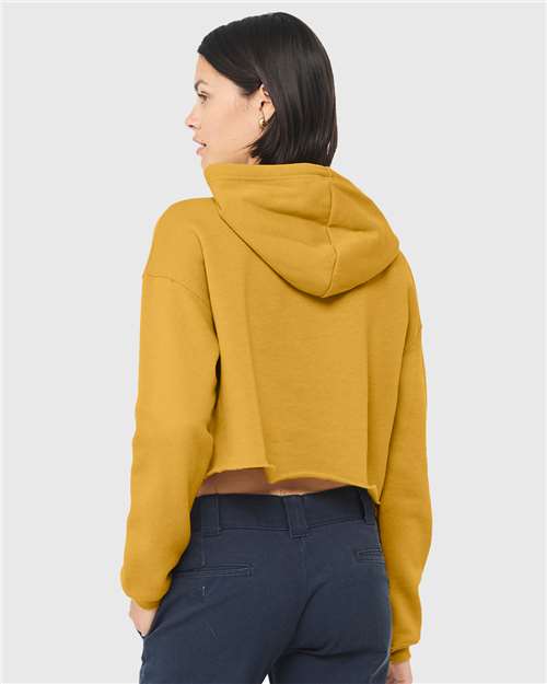 Heather Mustard Women&#39;s Crop Fleece Hoodie - 7502