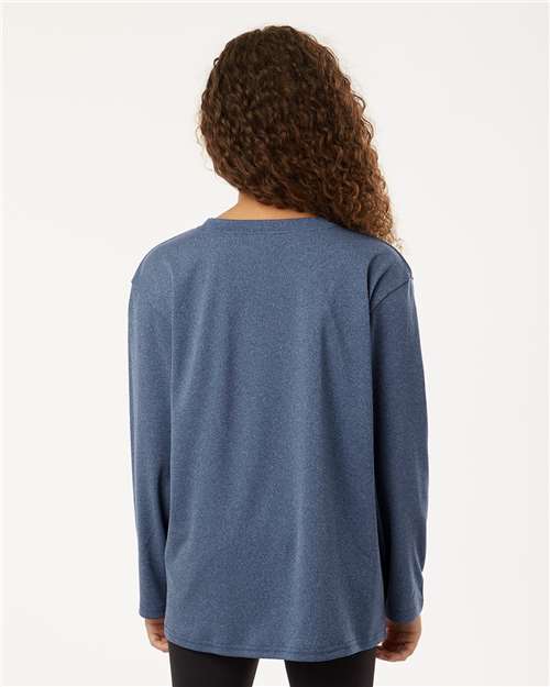 Heather Navy Pro-Lock Youth Performance Long Sleeve T-Shirt - 48400Y