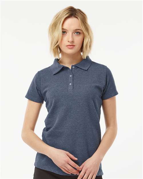 Heather Navy Women&#39;s 50/50 Sport Pique Polo - 401
