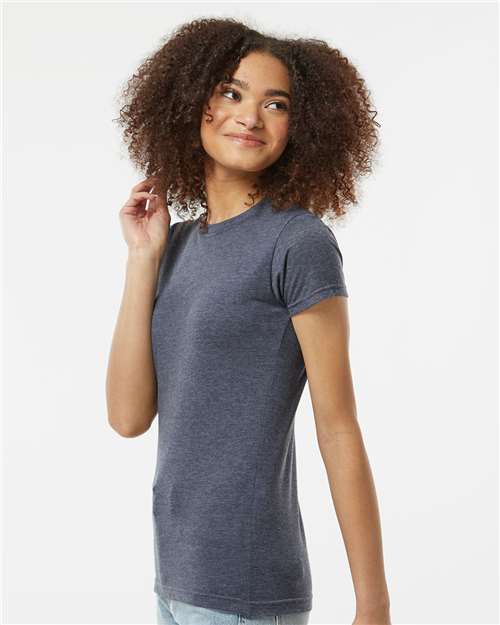 Heather Navy Women&#39;s Poly-Rich T-Shirt - 240
