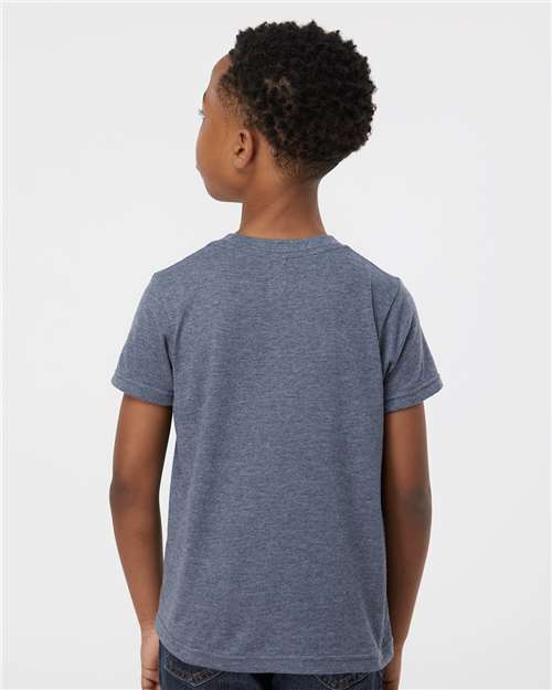 Heather Navy Youth Poly-Rich T-Shirt - 265
