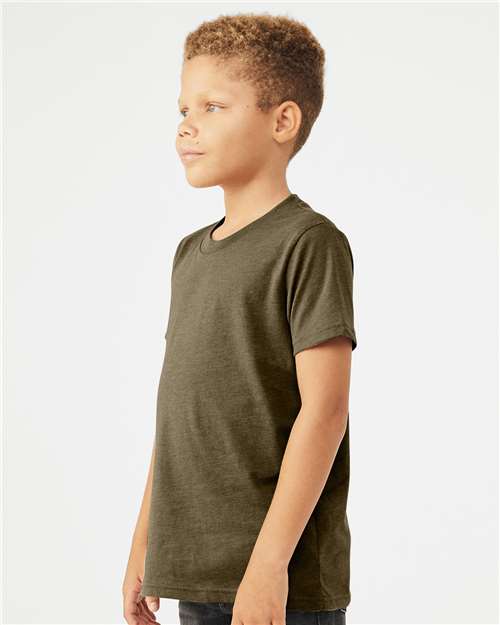 Heather Olive Youth CVC Jersey Tee - 3001YCVC