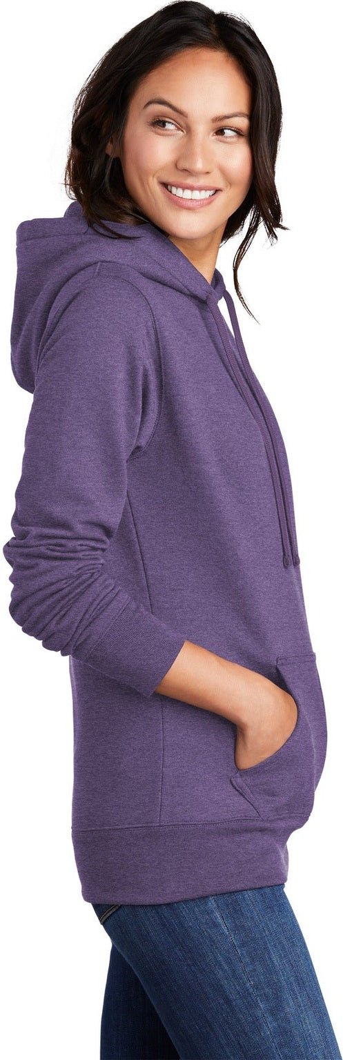 Heather Purple Port & Co Women's Core Fleece Pullover Hooded Sweatshirt LPC78H