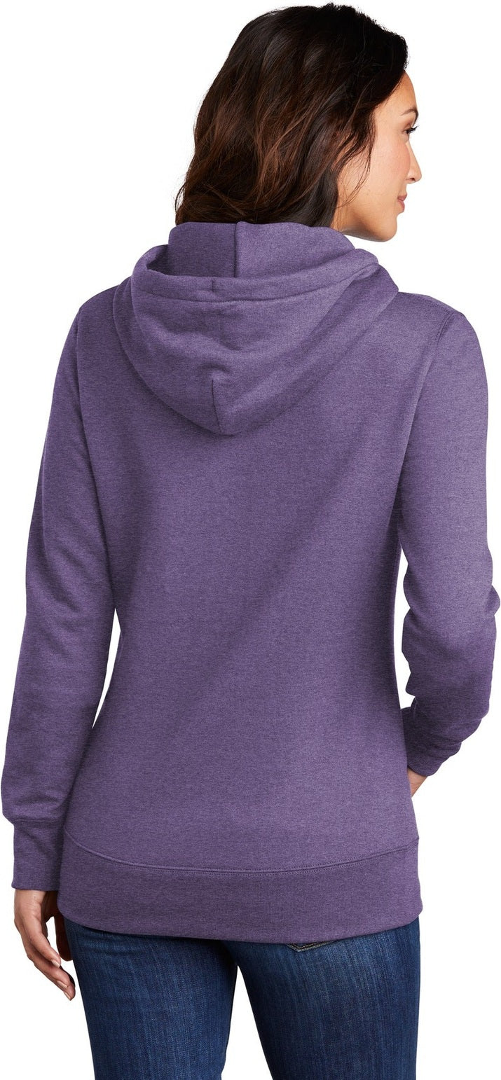 Heather Purple Port & Co Women's Core Fleece Pullover Hooded Sweatshirt LPC78H