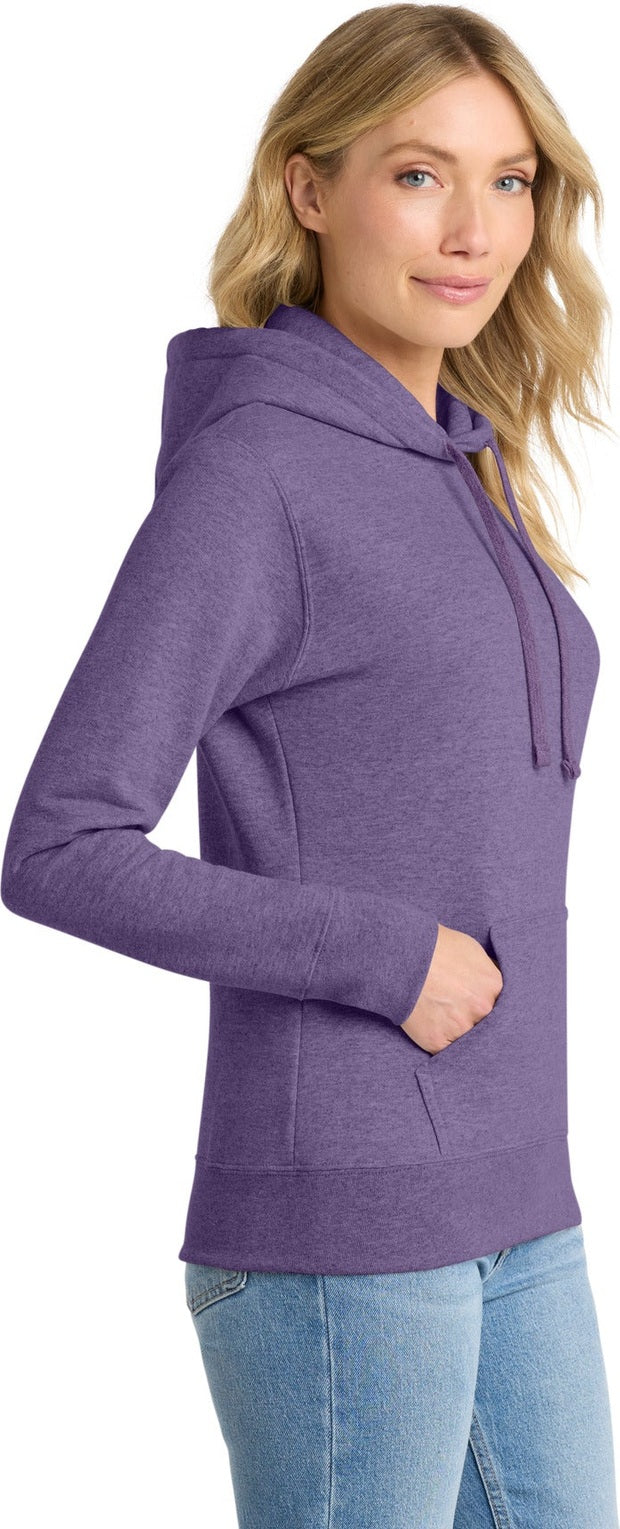 Heather Purple Port & Co Women's Core Fleece Pullover Hooded Sweatshirt LPC78H