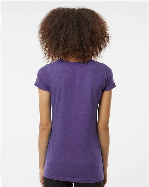Heather Purple Women&#39;s Poly-Rich Scoop Neck T-Shirt - 243