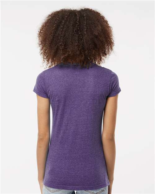 Heather Purple Women&#39;s Poly-Rich V-Neck T-Shirt - 244