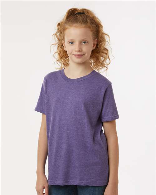 Heather Purple Youth Fine Jersey T-Shirt - 235