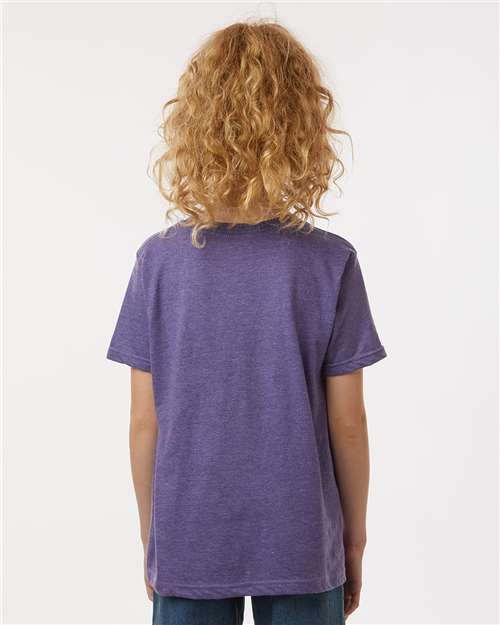 Heather Purple Youth Fine Jersey T-Shirt - 235