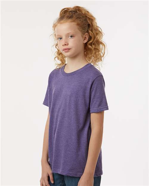 Heather Purple Youth Fine Jersey T-Shirt - 235