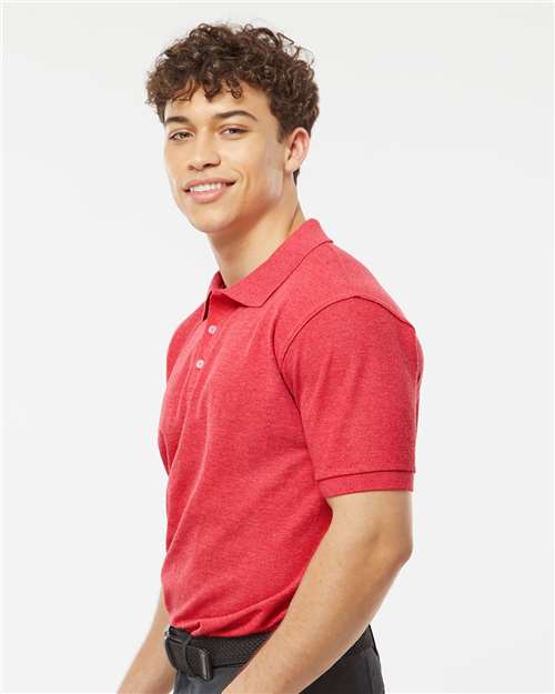 Heather Red 50/50 Sport Pique Polo - 400