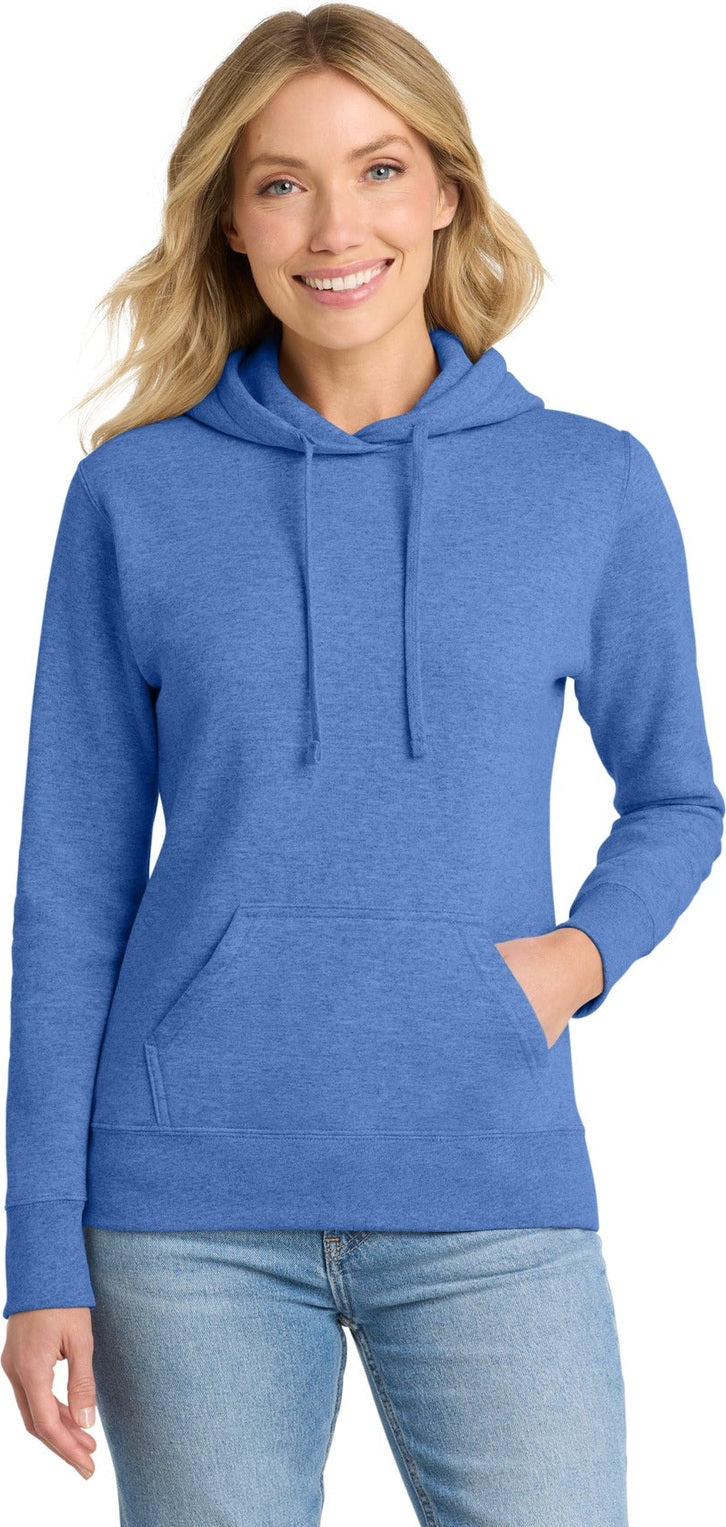 Heather Royal Port & Co Women's Core Fleece Pullover Hooded Sweatshirt LPC78H