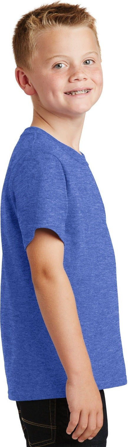 Heather Royal Port & Co Youth Core Cotton Tee. PC54Y