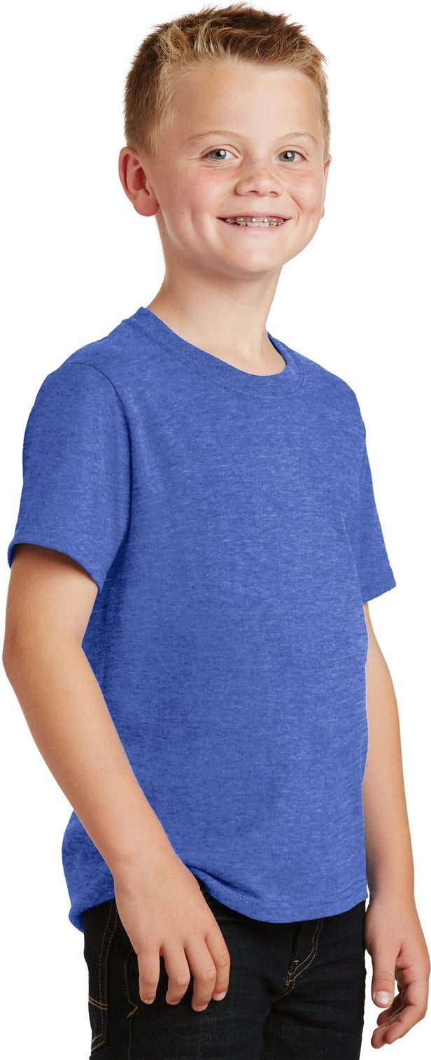 Heather Royal Port & Co Youth Core Cotton Tee. PC54Y