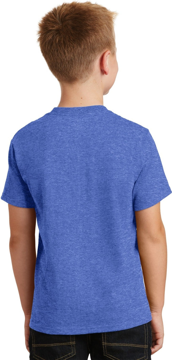 Heather Royal Port & Co Youth Core Cotton Tee. PC54Y