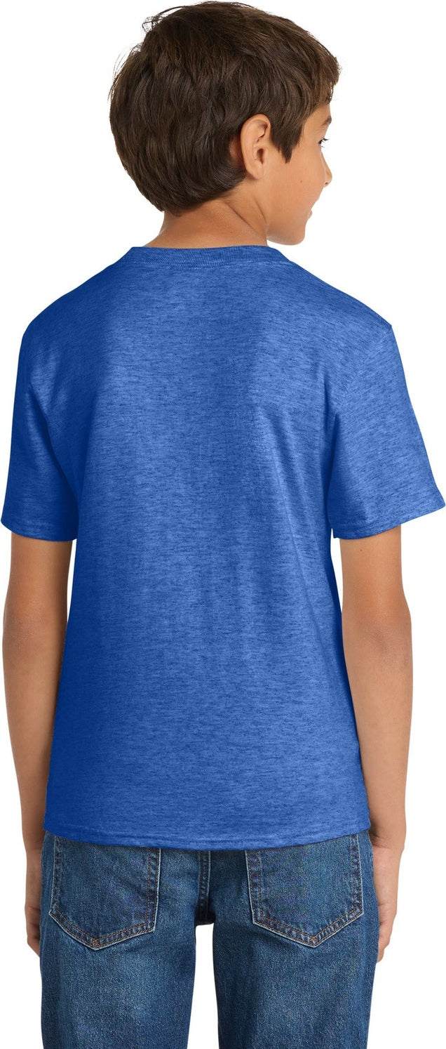 Heather Royal Port & Co Youth Core Cotton Tee. PC54Y