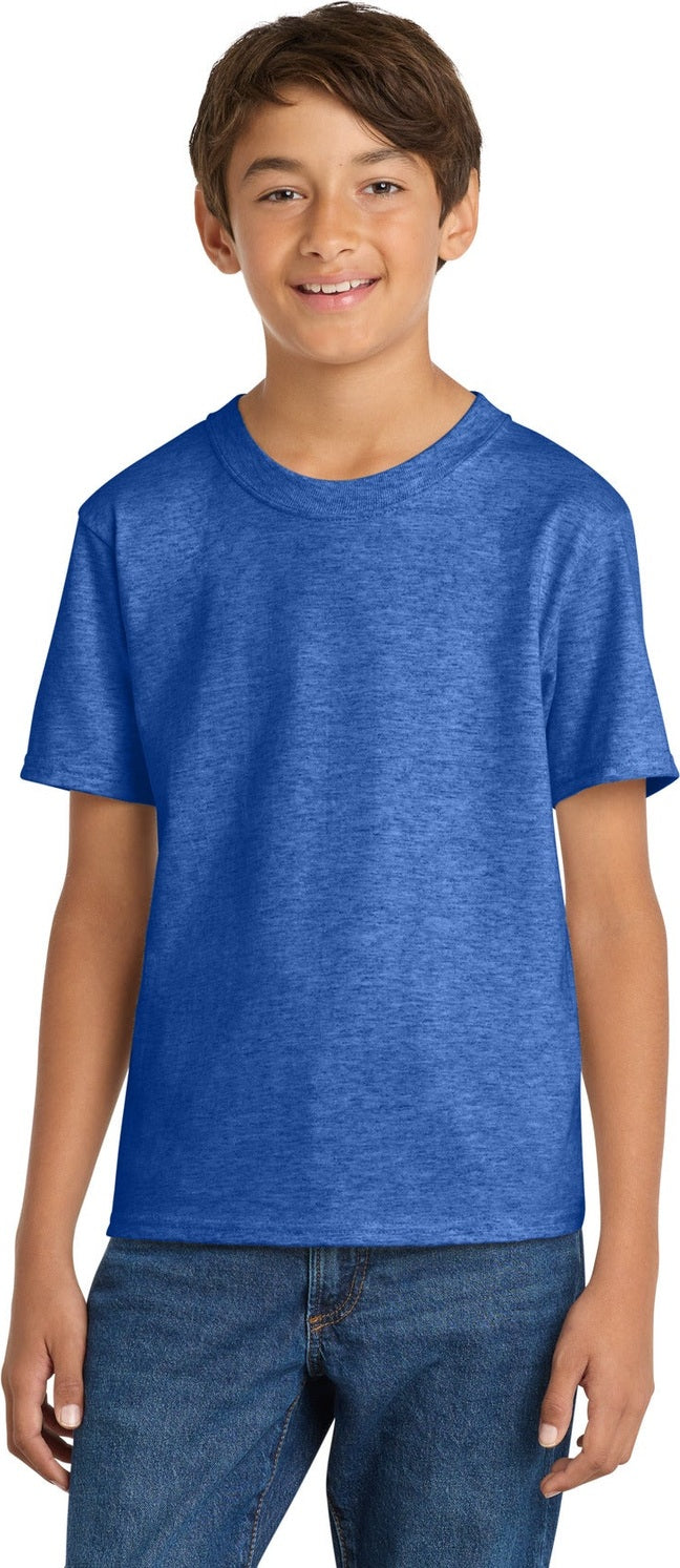 Heather Royal Port & Co Youth Core Cotton Tee. PC54Y