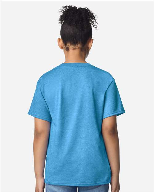Heather Sapphire Light Cotton Youth T-Shirt - 3000B