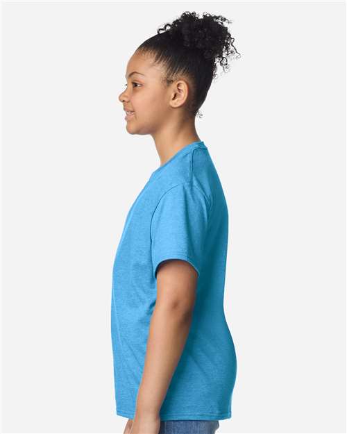 Heather Sapphire Light Cotton Youth T-Shirt - 3000B