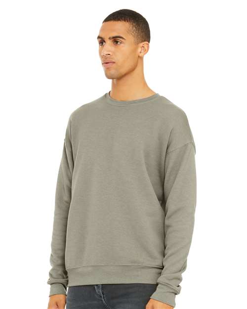 Heather Stone Sponge Fleece Drop Shoulder Crewneck Sweatshirt - 3945