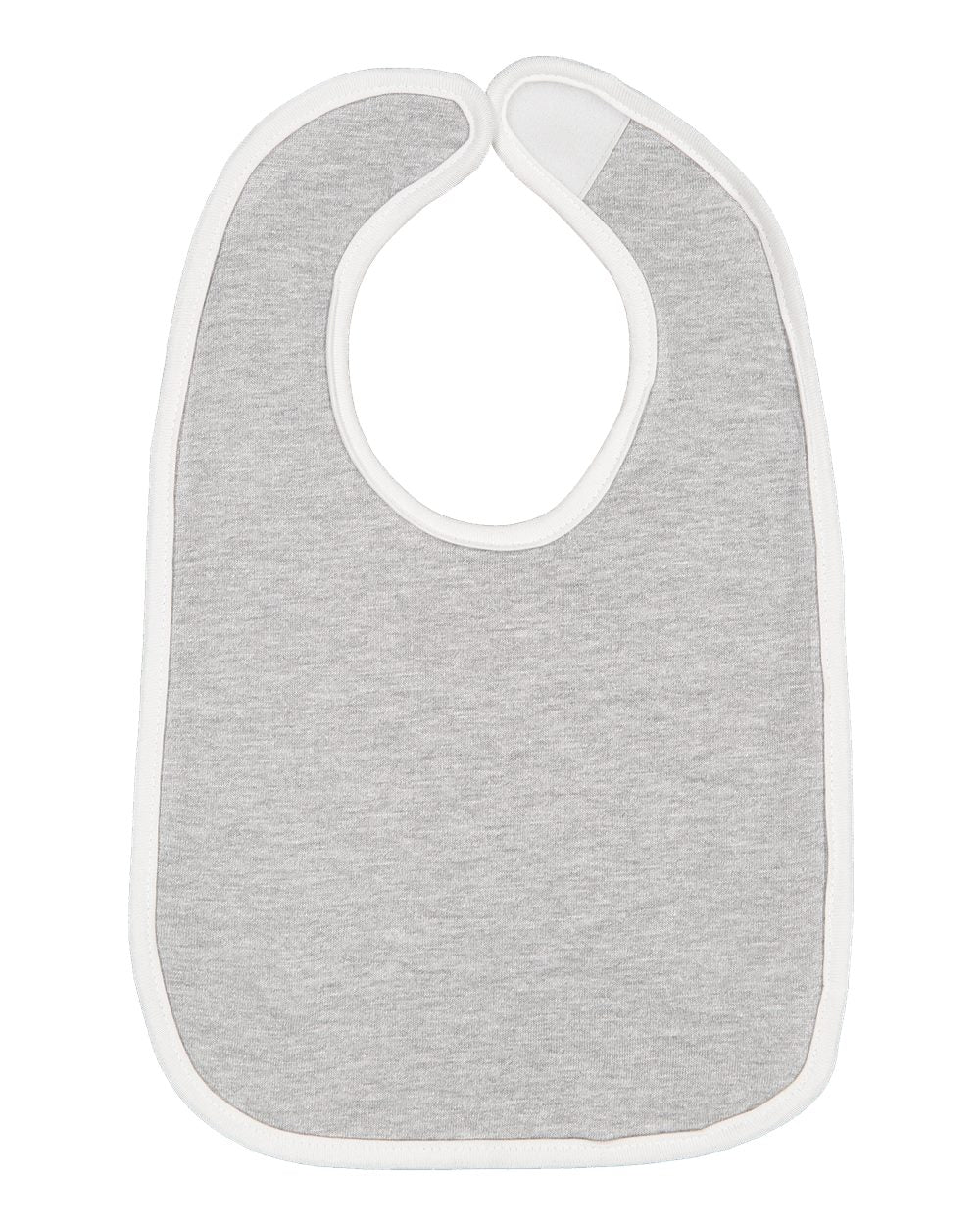 Heather/ White Infant Contrast Trim Premium Jersey Bib - 1004